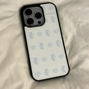 韓系ins溫柔系芭蕾風波點適用蘋果17pro手機殼iPhone16/15/14/13/12/11黑框7