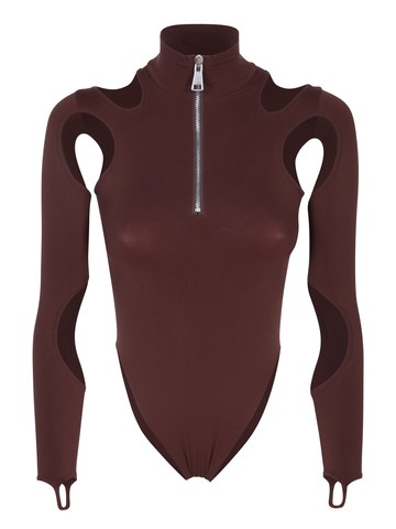 ANDREĀDAMO Sculpting Brown Bodysuit