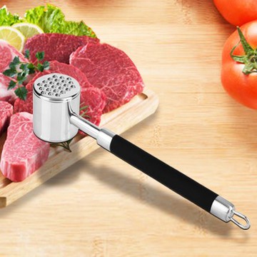 304不銹鋼膠把手肉錘松肉錘牛排錘敲肉錘工具創意廚房用品