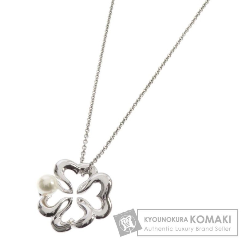 MIKIMOTO ミキモト パール クローバー ネックレス シルバー レディース