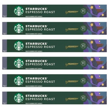 STARBUCKS 星巴克 特濃烘焙膠囊咖啡 Nespresso咖啡機適用  5.7g  10顆  6盒