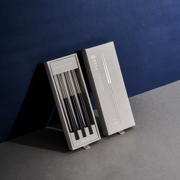 黑色 長款6雙入 禮盒+提袋 304不鏽鋼筷子 台灣製