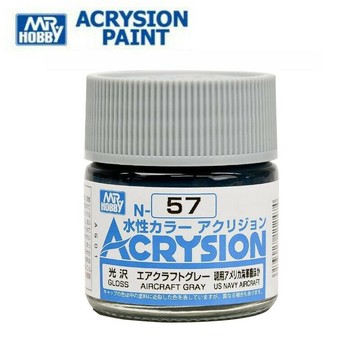 【鋼普拉】現貨 MR.HOBBY GUNZE 郡氏 GSI N-57 N57 新水性漆 光澤 飛機灰色 模型漆 10ml