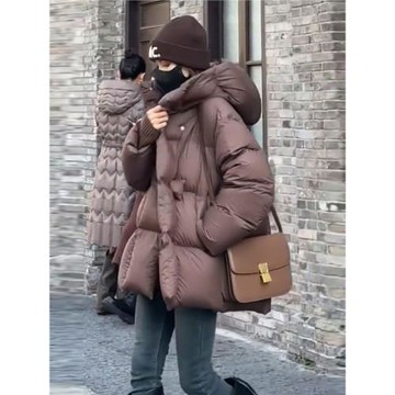 2026年冬季時尚美拉德穿搭中長款棉衣棉服高級感寬松保暖氣質外套