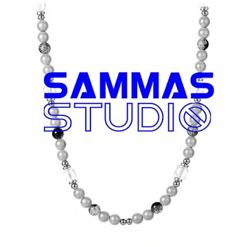 SAMMAS 串珠項錬 反光珍珠 方珠 項鍊 甜酷風 ins風
