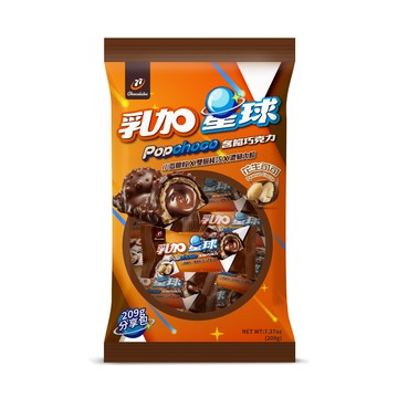 77乳加星球含餡巧克力-花生可可209g