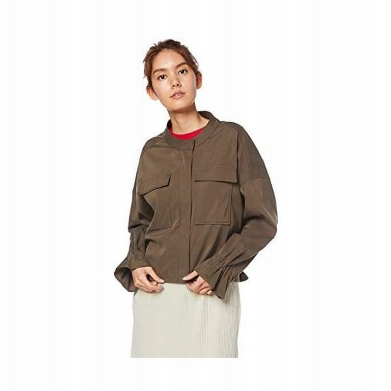 グレースコンチネンタル ミリタリージャケット サテンショートジャケット レディース カーキ 36 通販 Lineポイント最大0 5 Get Lineショッピング