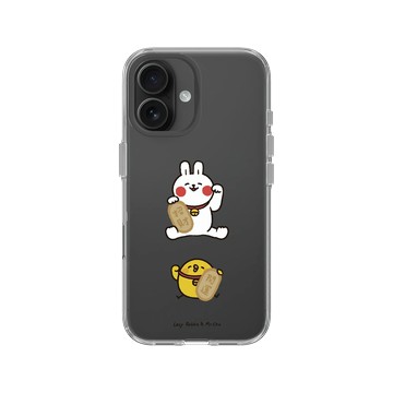 iPhone 16 Clear Case（相機按鈕） 透明 - 懶散兔與啾先生 Lazy Rabbit and Mr.Chu - 好運都來