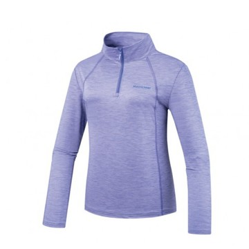 mountneer 山林 女膠原蛋白長袖排汗衣薰衣草紫51p06/排汗衣/立領/長袖/抗uv/吸