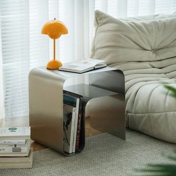 【含稅/免運】 中古創意異形小邊幾家用茶幾客廳包豪斯沙發不銹鋼置物收納雜志架