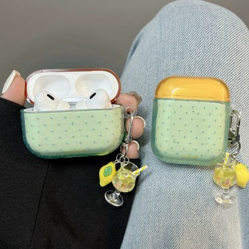 ins簡約半透綠色波點耳機套 適用airpod4耳機殼 蘋果耳機Pro/2/3代保護套 全系列適用