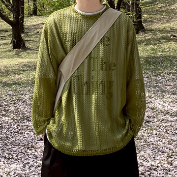 正韓洞洞編織寬版透膚長袖上衣 5色  YUPPIE 預購商品 0508