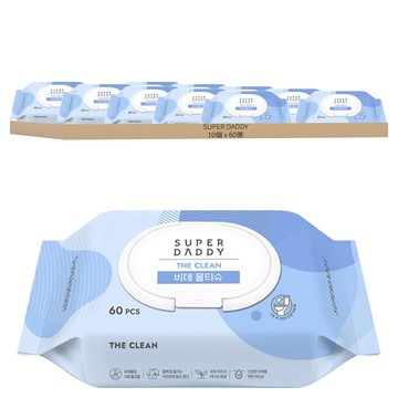 SUPER DADDY The Clean 坐浴盆濕紙巾 附蓋型  10個  60g  60張