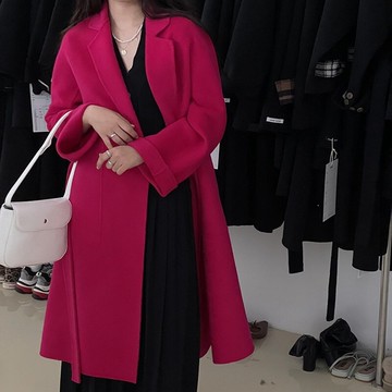 現貨+預購 毛呢外套羊毛大衣-雙面羊絨過膝長款女外套4色74be50【獨家進口】【米蘭精品】