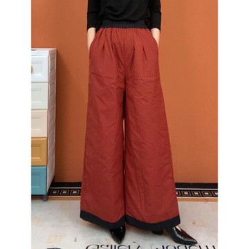 直筒褲女2025新款秋季褲子女小個子休閑長褲C中年洋氣棉褲女冬季