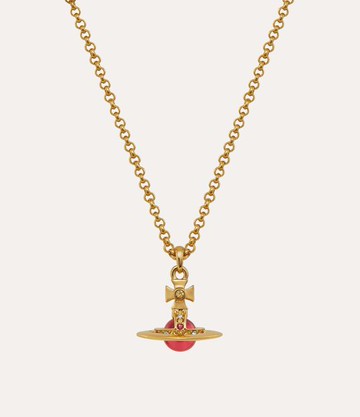 Vivienne Westwood New Petite Orb Pendant Necklace Gold Cubic Zirconia Women