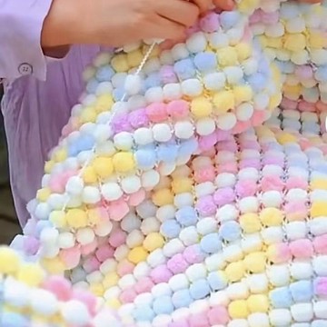 小球球毛線手工編織diy墊子毯子手編圍巾波波團特價針織小豆豆線