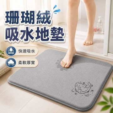 【臺灣出貨🚀】珊瑚絨吸水地墊 浴室速乾防滑墊 衛浴吸水腳踏墊 淋浴房地墊 TPE防滑底 柔軟地毯 廁所浴室地墊 超強吸水