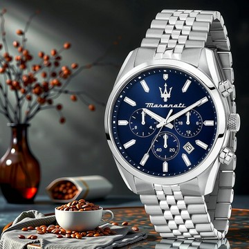 MASERATI 瑪莎拉蒂 Attrazione系列 三眼計時手錶 R8853151025