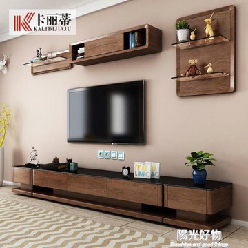 電視櫃北歐火燒石茶幾組合牆現代簡約客廳大理石電視機櫃地櫃 NMS陽光好物