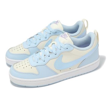 Nike 休閒鞋 Court Borough Low Recraft BG 大童 女鞋 藍 米 皮革 基本款 IH4048-001
