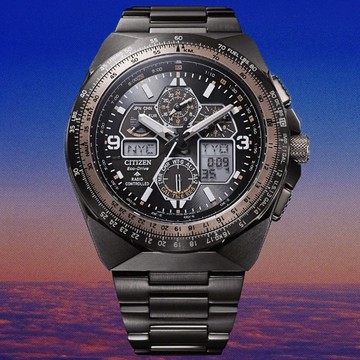 CITIZEN星辰 PROMASTER系列 35週年限定 光動能電波 飛行計時腕錶 45.7mm/JY8146-54E