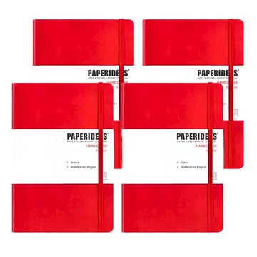 PAPERIDEAS TO NOTE筆記本 A5尺寸 台灣製造  紅色  4本