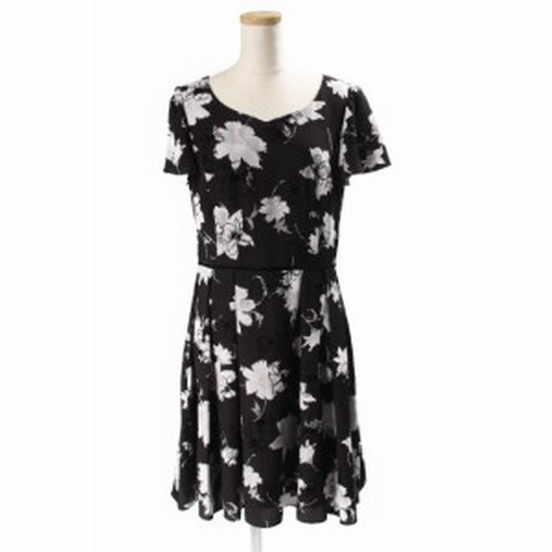 中古 レッセパッセ Laisse Passe モノトーン フラワー プリント ワンピース Sh0418 レディース 通販 Lineポイント最大1 0 Get Lineショッピング