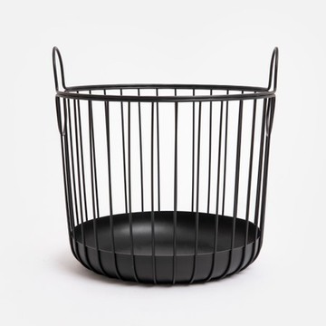 ZONE 鐵製提把收納籃L 黑