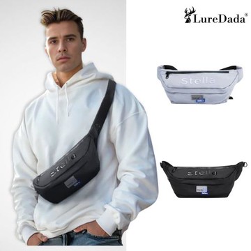 【LureDada鹿兒搭搭】尼龍斜背包 男生運動斜背包 男生休閒包-黑色 淺藍色