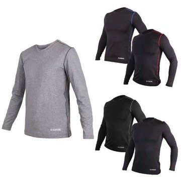 FIRESTAR 男圓領長袖刷毛保暖衣-長T T恤 長袖上衣 慢跑