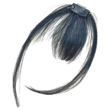 魔髮樂 瀏海髮片 真髮髮片 韓妞空氣瀏海 ㄇ型 L055 髮長15CM 髮夾網片寬約4*1.5CM  自然黑  1個