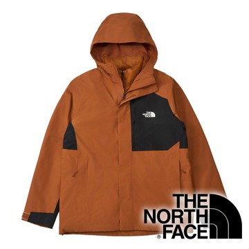 【THE NORTH FACE 美國】男Dryvent兩件式防水羽絨背心外套FP700『棕/黑』NF0A8DWX 戶外 露營 登山 健行 休閒 時尚 旅遊 兩件式 外套