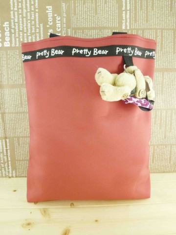 【震撼精品百貨】泰迪熊_Pretty Bear~提袋附熊玩偶-『紅色』(L)