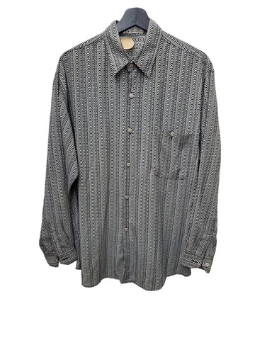 有禮貌穿搭 日本古著 雪紡 80s 迷幻圖騰 長襯 L號 近全新