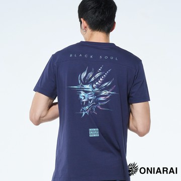 【買1送1】幻象錯視感側鬼剪接短TEE(丈青) - BLUE WAY  鬼洗い