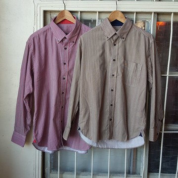 【純棉】復古燈芯絨細緻印花襯衫