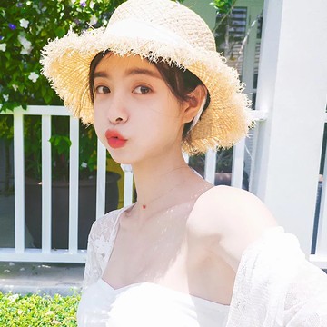 現貨-晚晚智仙生同款拉菲草帽女日系夏天大帽簷遮陽沙灘帽毛邊綁帶帽子