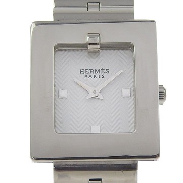 【日本直送】愛馬仕 HERMES Belt Watch 手錶 BE1.110 不鏽鋼 石英 指針式顯示 白色錶盤 женские【二手】