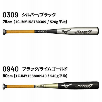 MIZUNO ミズノ 軟式少年用 金属バット セレクトナイン 78CM ジュニア 野球バット 少年軟式用 金属製 ミズノ mizuno SELECT9 セレクト