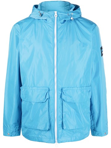 Duvetica - logo-patch zip-up hooded jacket - men - Polyamide/Polyester - 48 - Blue