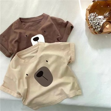 純棉兒童短袖女童上衣夏季新款男童t恤卡通印花寶寶半袖圓領 夏天T恤 夏季上衣 中小童短袖 男童短袖T恤 打底衫