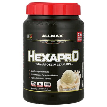 ALLMAX, Hexapro™，高蛋白增肌健身粉，法國香草味，2 磅（907 克）