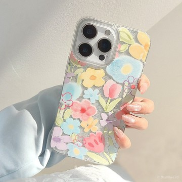 油畵彩色花朵 防摔 適用蘋果iPhone17 16 15 14 13 12 11 Promax X XR手機殼