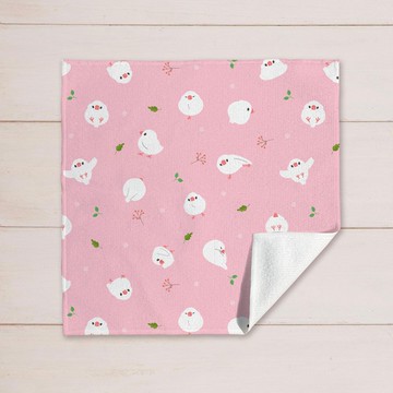 【暖茶文鳥町原創設計】文鳥可愛姿勢小方巾(白文鳥/黑文鳥)