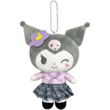【震撼精品百貨】酷洛米_Kuromi~Sanrio 日本SANRIO三麗鷗 酷洛米絨毛玩偶收納包附扣環-高校款*16048