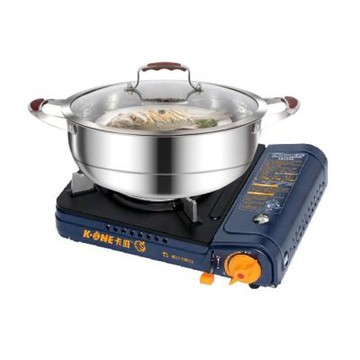 卡旺雙安全式卡式爐005D+304大容量團圓鍋