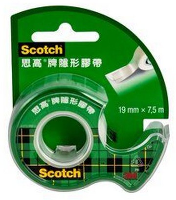 【文具通】3M Scotch 隱形 膠帶 輕便型  附膠台 105 約19mm x 7.5m E1040002