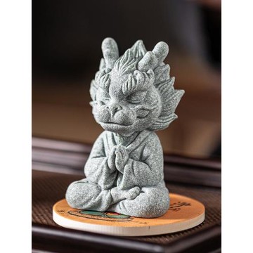 創意招財龍大師龍年生肖茶寵擺件家居桌面飾品禪意盆栽魚缸造景觀