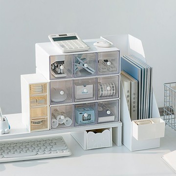 臺灣嚴選大三抽抽屜式桌麵收納盒